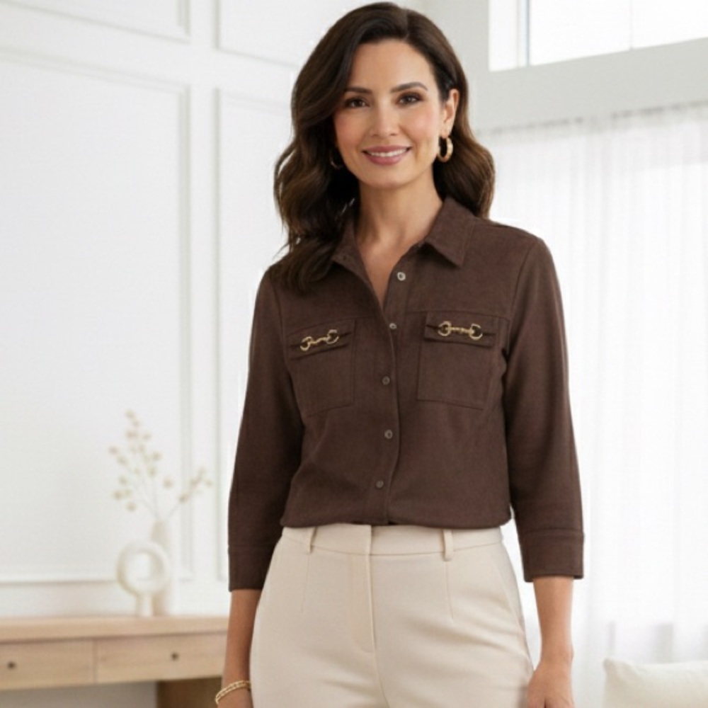 Brown Button Down Shirt